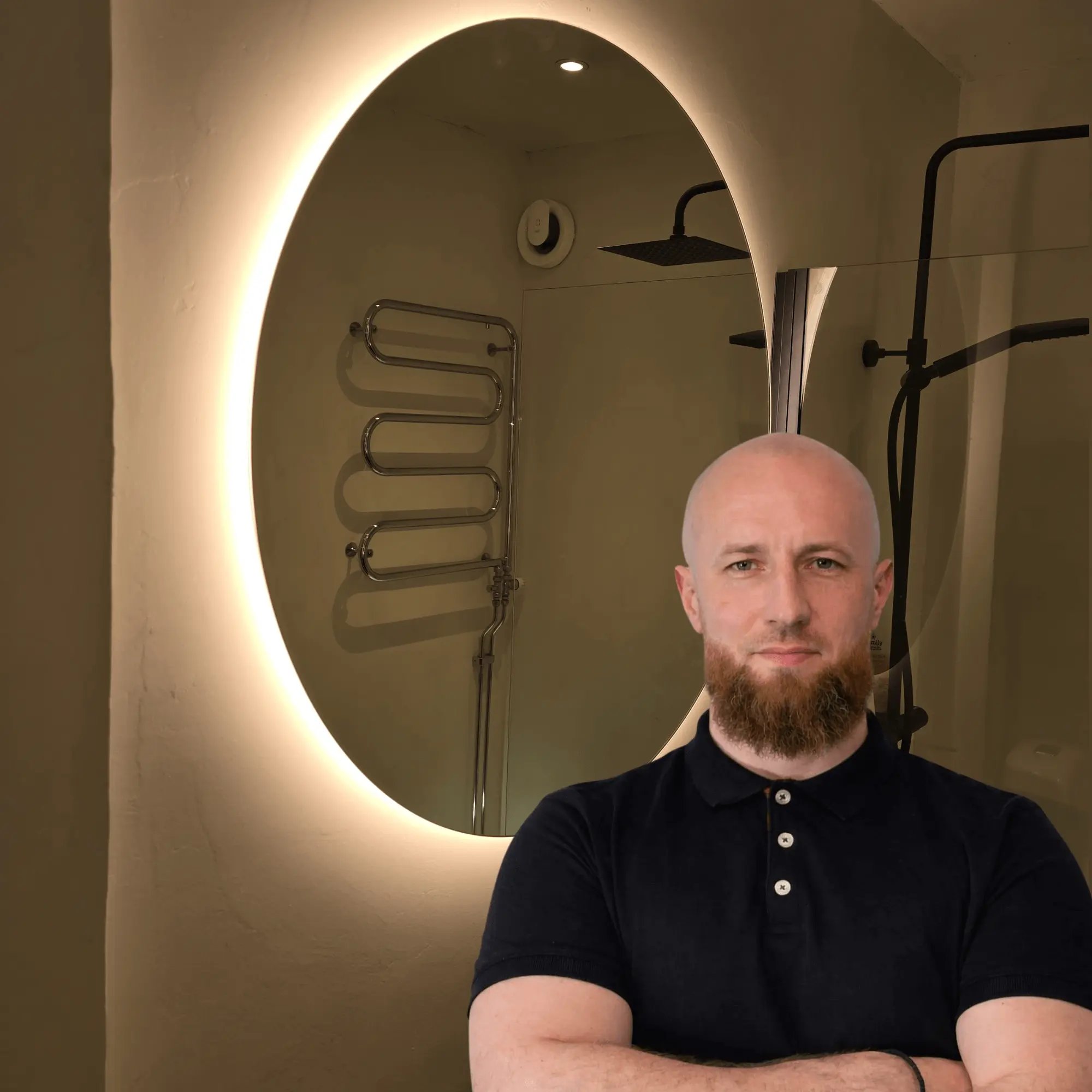 Trygg Ström monterar el i badrum i Kista – golvvärme, LED-belysning och IP-klassade uttag enligt elsäkerhetsföreskrifter